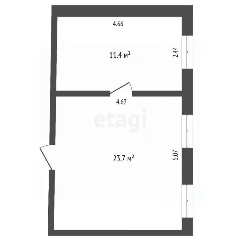 Комната Калининградская область, Гусев Красноармейская ул., 4 (23.0 м) - Фото 2