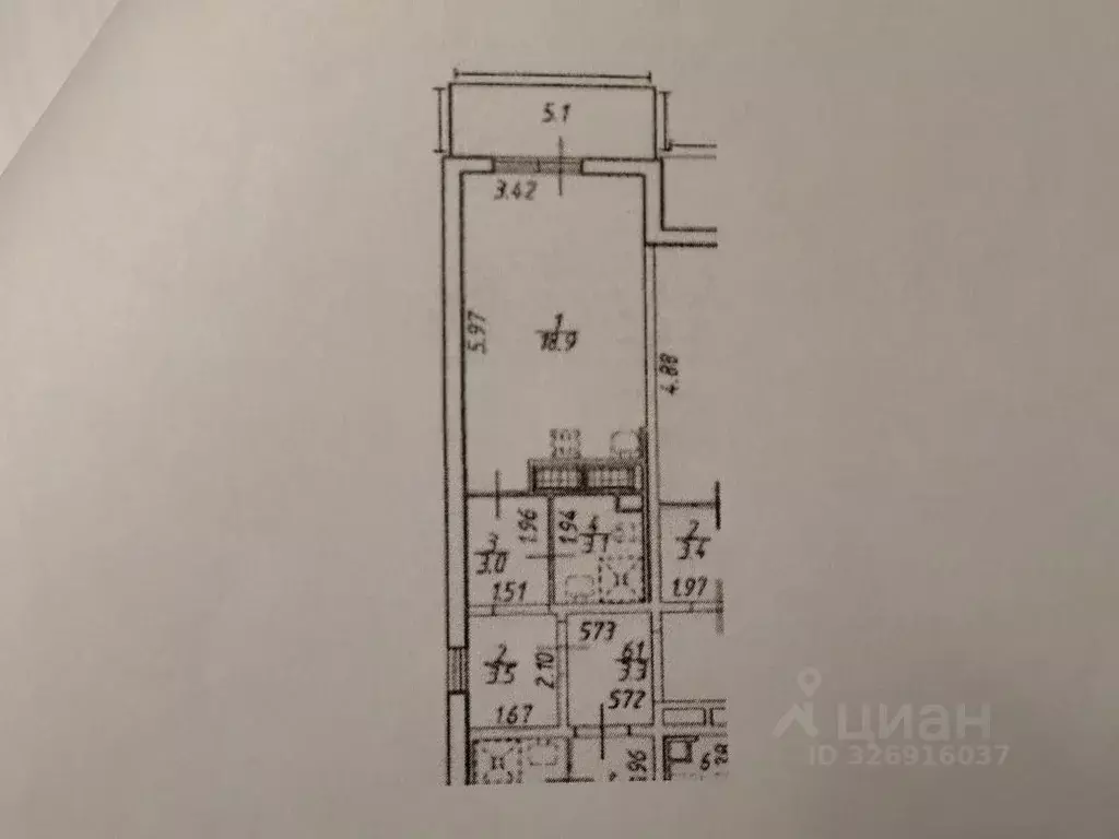 Студия Санкт-Петербург просп. Энергетиков, 11к2 (28.5 м) - Фото 1