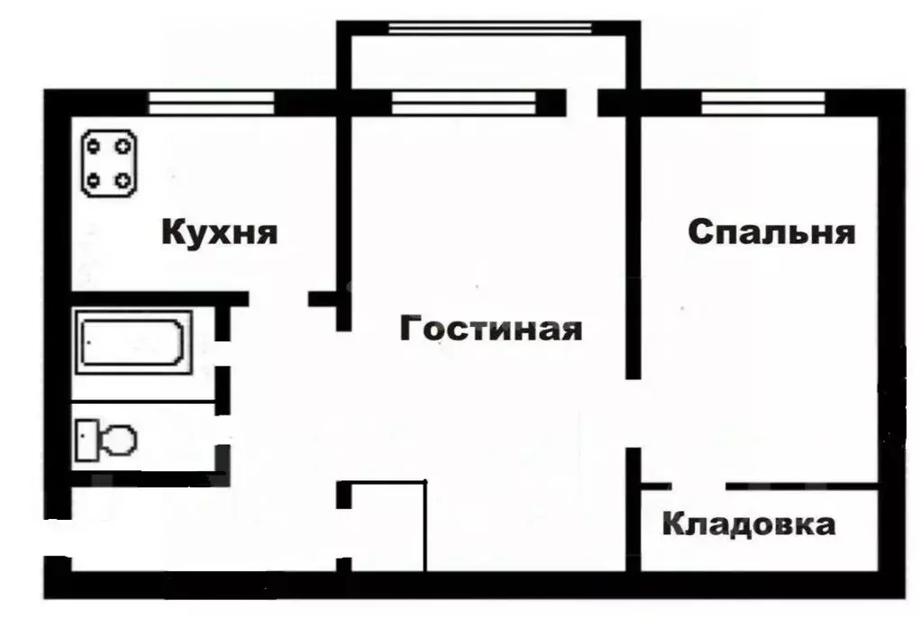 2-к кв. Ульяновская область, Ульяновск проезд Полбина, 24 (45.4 м) - Фото 1