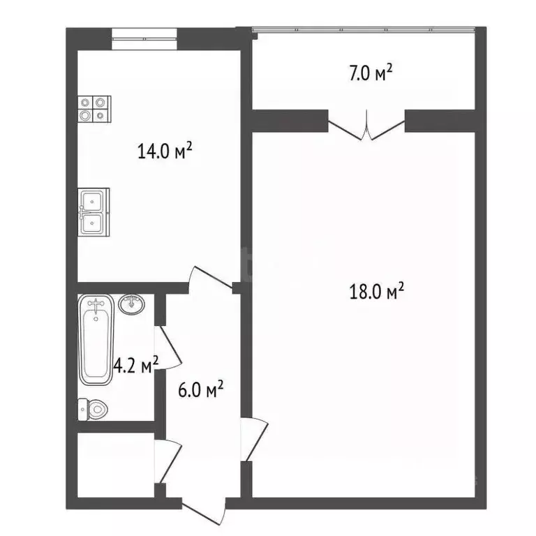 1-к кв. Краснодарский край, Геленджик ул. Островского, 67Ж (42.8 м) - Фото 2