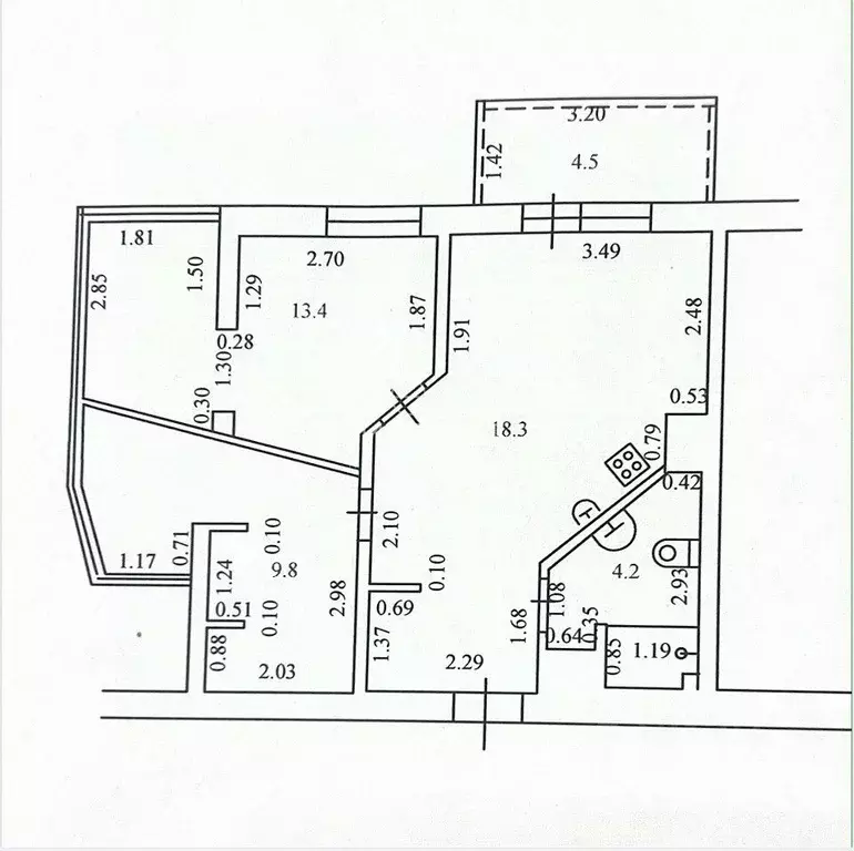 3-к кв. Краснодарский край, Сочи Новый Сочи мкр, ул. Санаторная, 63/1 ... - Фото 2