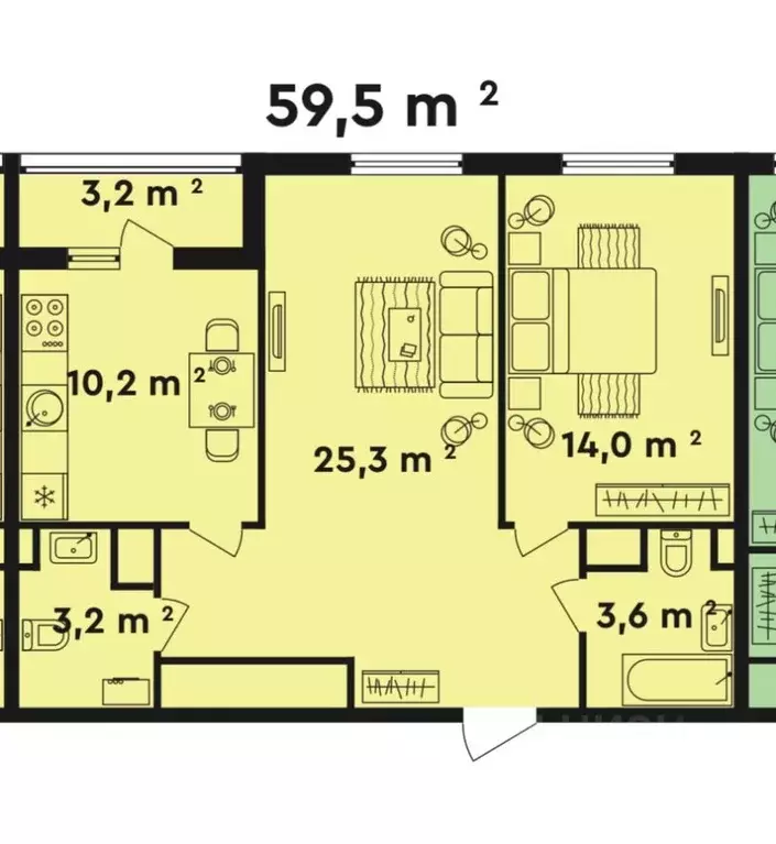 2-к кв. Москва Лосиноостровская ул., вл45к4 (60.1 м) - Фото 0