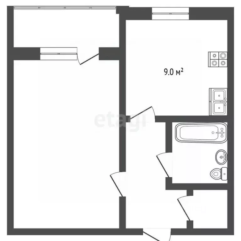 1-к кв. Владимирская область, Муром Кооперативная ул., 8 (38.5 м) - Фото 0
