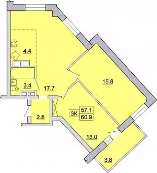 3-к кв. Иркутская область, Иркутск Ново-Ленино мкр, Территория 1-й ... - Фото 0