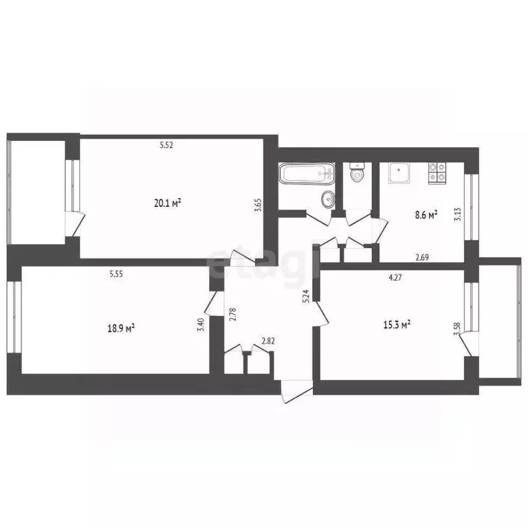 3-к кв. Тюменская область, Тюмень ул. Седова, 17 (80.4 м) - Фото 0