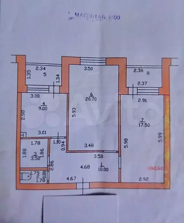 2-к. квартира, 63 м, 6/6 эт. - Фото 0