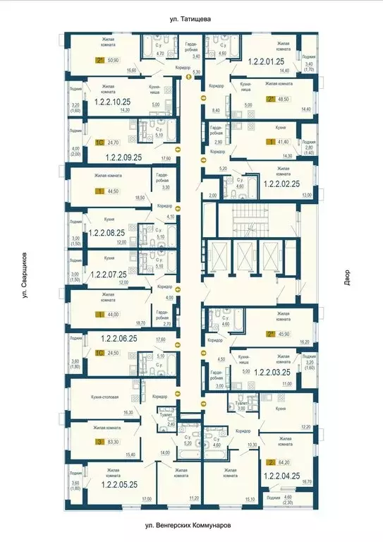 1-комнатная квартира: Екатеринбург, улица Татищева, 105 (41.4 м) - Фото 0