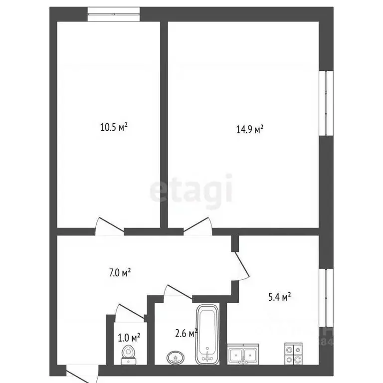 2-к кв. Саратовская область, Романовка рп, СПТУ тер. 5 (41.4 м) - Фото 1