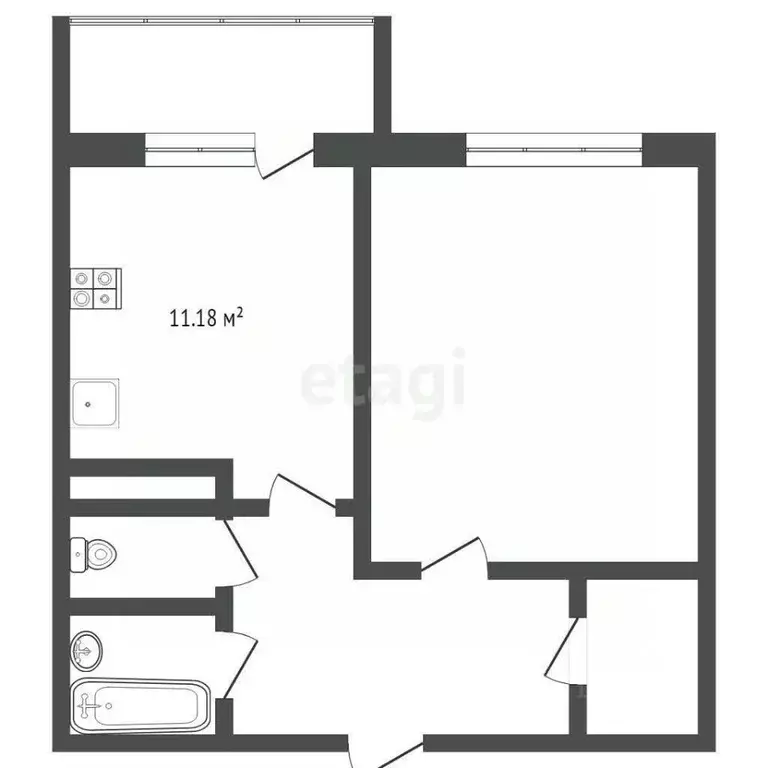 1-к кв. Тюменская область, Тюмень ул. Беляева, 29к1 (44.0 м) - Фото 0
