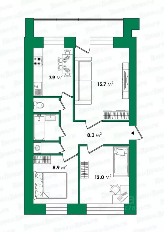 3-к кв. Кировская область, Киров ул. Красина, 7 (61.1 м) - Фото 1