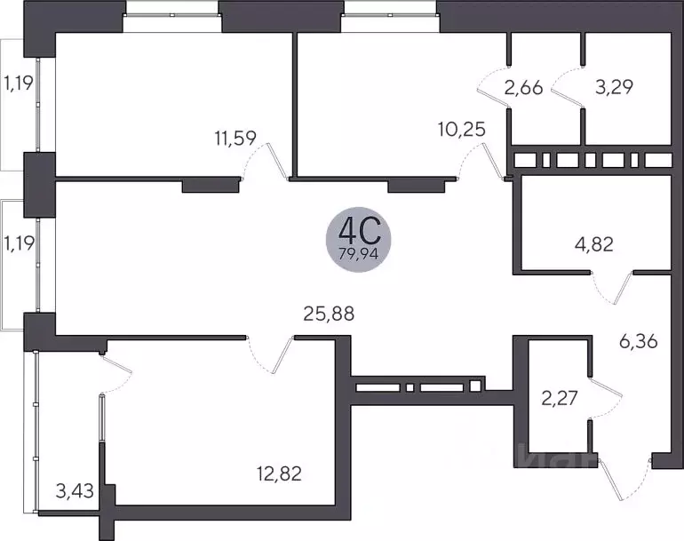 3-к кв. Новосибирская область, Новосибирск Лесоперевалка мкр, Ясный ... - Фото 1