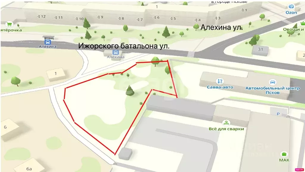 Участок в Псковская область, Псков Отрадная ул. (26.28 сот.) - Фото 1