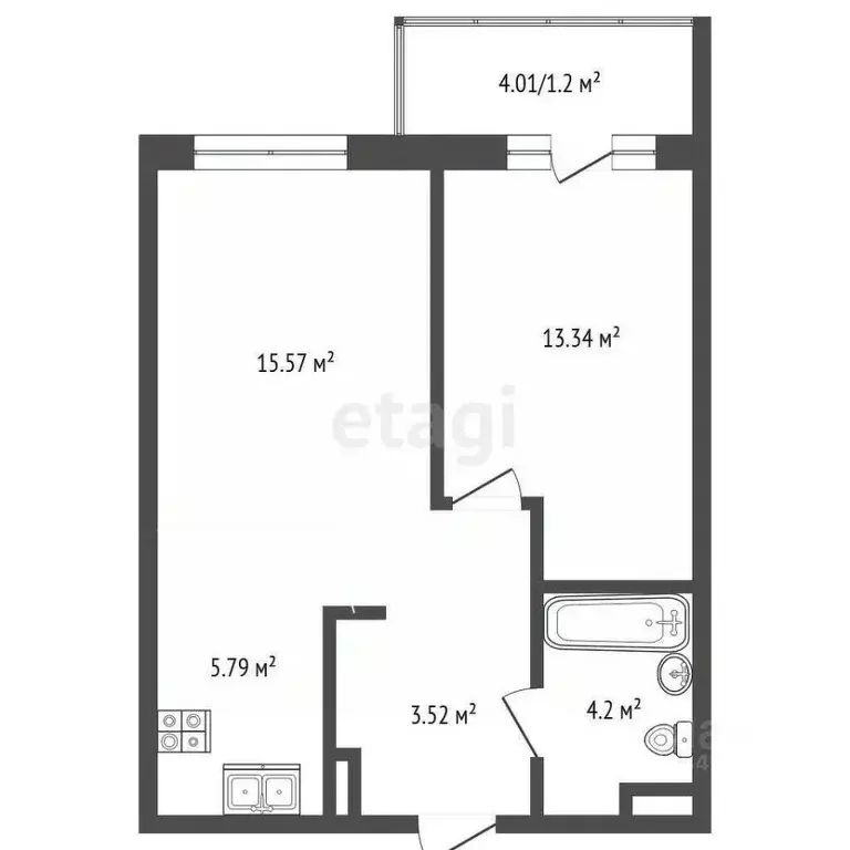 1-к кв. Архангельская область, Архангельск просп. Ломоносова, 85 (44.8 ... - Фото 2