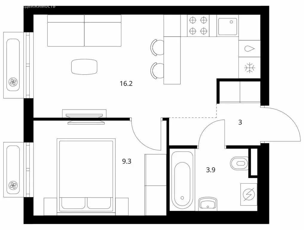 1-комнатная квартира: посёлок городского типа Боброво, ЖК Восточное ... - Фото 1