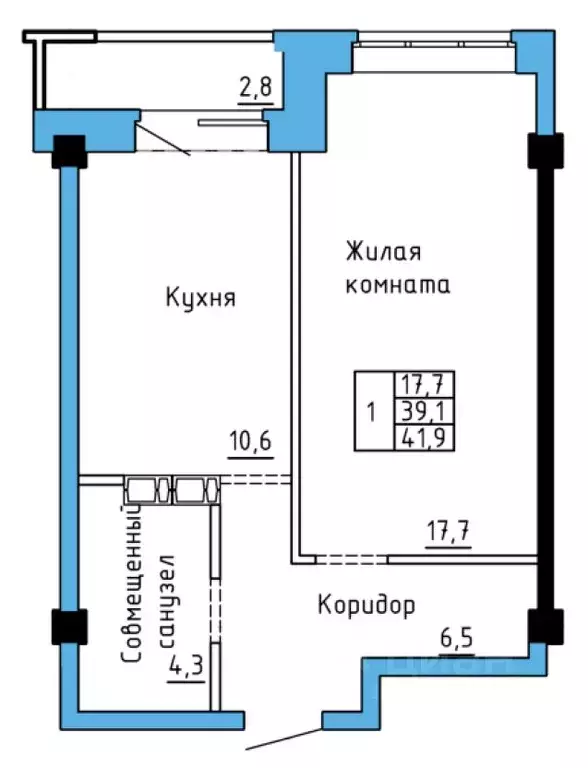 1-к кв. Хакасия, Абакан Колхозная ул., 43 (40.5 м) - Фото 0