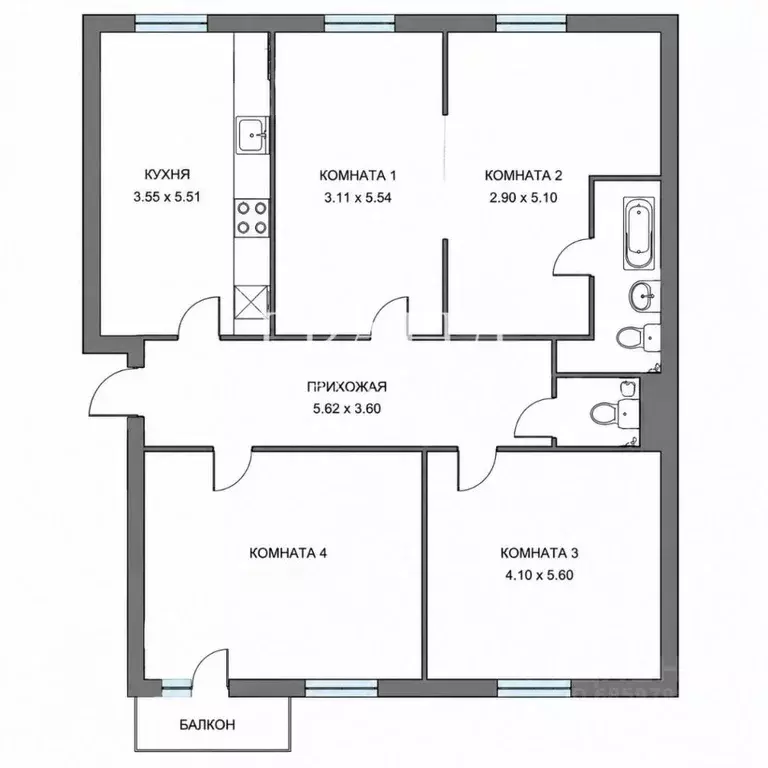 3-к кв. Москва ул. Знаменка, 13С1 (138.0 м) - Фото 2