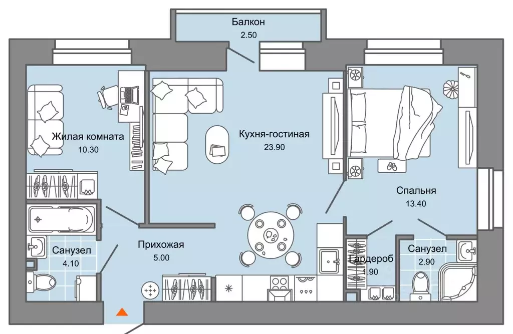 2-к кв. Пермский край, Пермь ул. Дзержинского, 31Б (62.0 м) - Фото 1