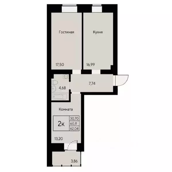 2-к кв. Красноярский край, Красноярск ул. Елены Стасовой, 80 (62.6 м) - Фото 0