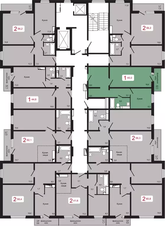 Продаётся 1-к квартира, 45 м - Фото 1
