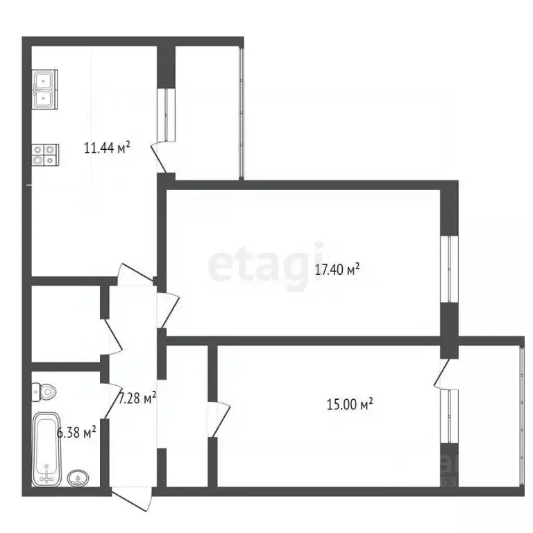 2-к кв. Краснодарский край, Анапа Парковая ул., 79к1 (62.7 м) - Фото 2