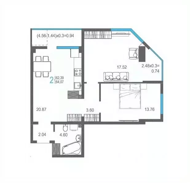 2-к кв. Крым, Ялта ул. Кирова, 155Ак1 (64.07 м) - Фото 1