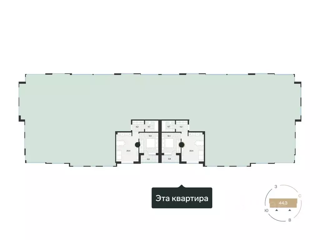 1-к кв. Тюменская область, Тюмень Ямская ул., 159с1/22 (43.19 м) - Фото 1