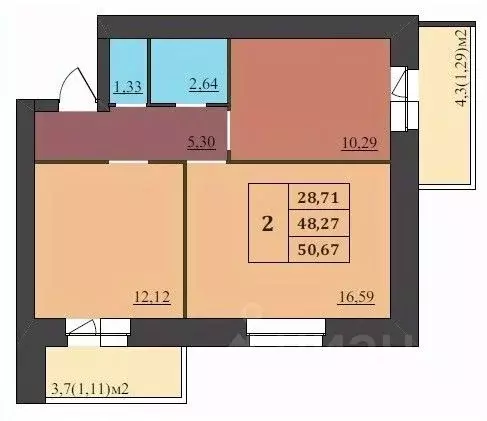 2-к кв. Ярославская область, Ярославль Северный жилрайон, 15-й мкр,  ... - Фото 1