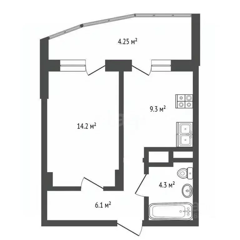 1-к кв. Крым, Ялта муниципальный округ, Гаспра пгт ул. Парусная, 9В ... - Фото 1