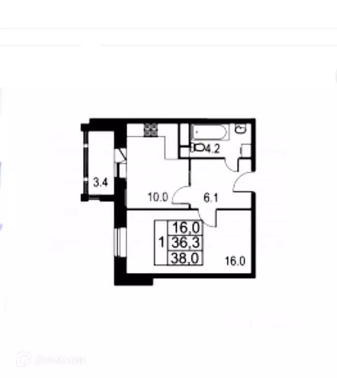 Продаётся 1-к квартира, 38 м - Фото 0