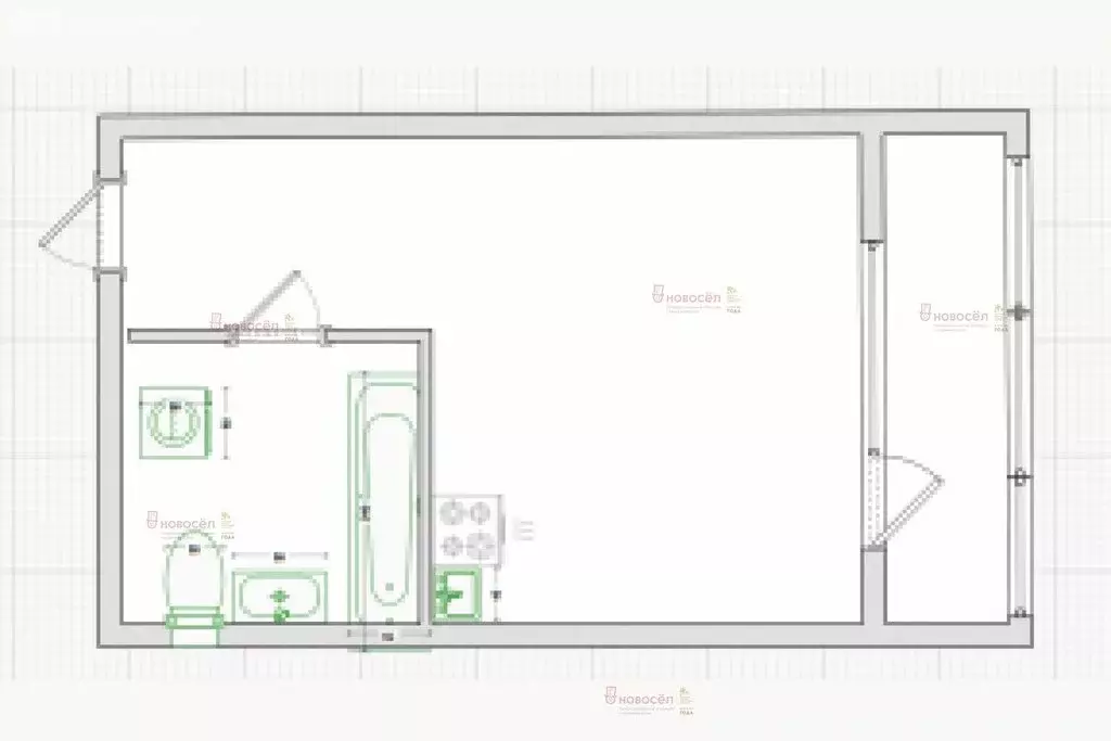 Квартира-студия: Екатеринбург, Рощинская улица, 26 (28 м) - Фото 1