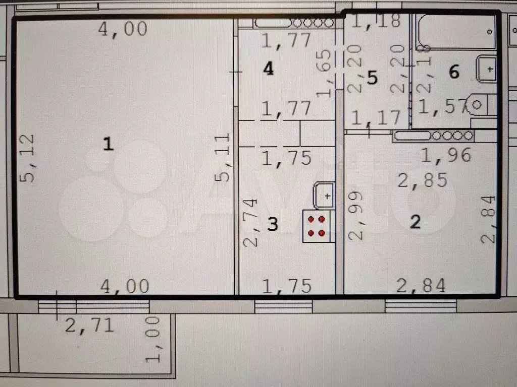 2-к. квартира, 42,3 м, 6/9 эт. - Фото 0