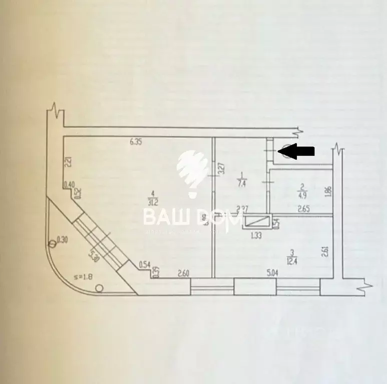1-к кв. Брянская область, Брянск ул. Фокина, 49 (57.7 м) - Фото 1