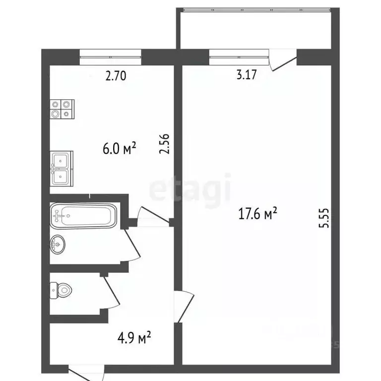 1-к кв. Москва ул. Космонавтов, 4 (32.0 м) - Фото 1