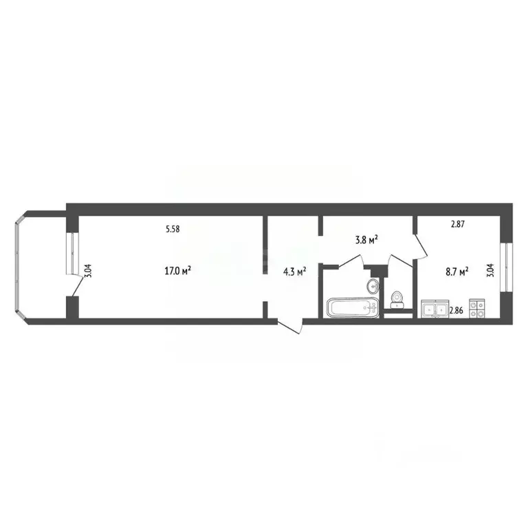 1-к кв. Чувашия, Чебоксары ул. П.В. Дементьева, 18к3 (37.3 м) - Фото 2