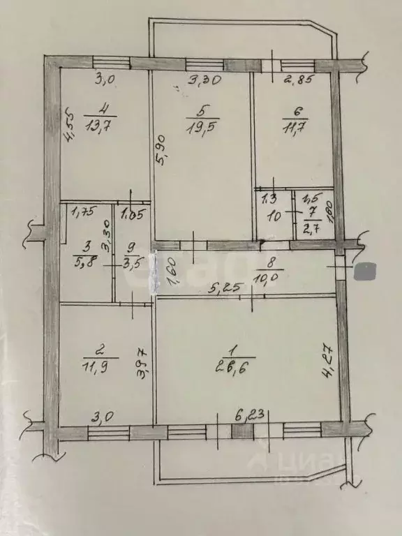 4-к кв. Татарстан, Казань ул. Кулахметова, 15 (107.7 м) - Фото 2