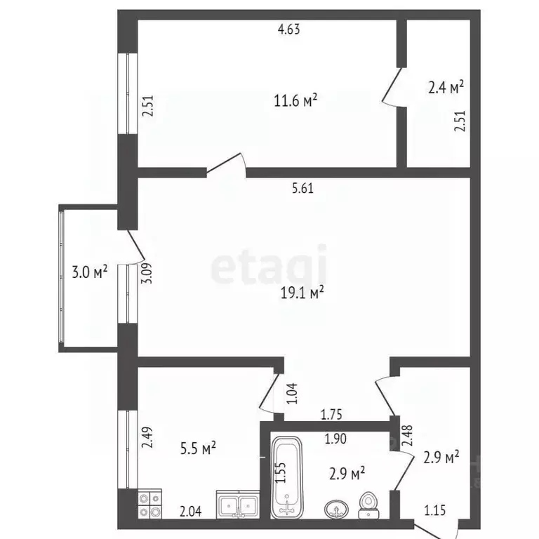 2-к кв. Самарская область, Самара ул. Мориса Тореза, 131 (44.4 м) - Фото 1