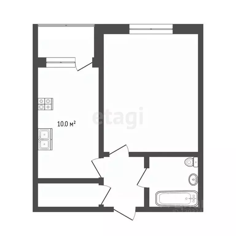 1-к кв. Тюменская область, Тюмень Холодильная ул., 134а (28.8 м) - Фото 2