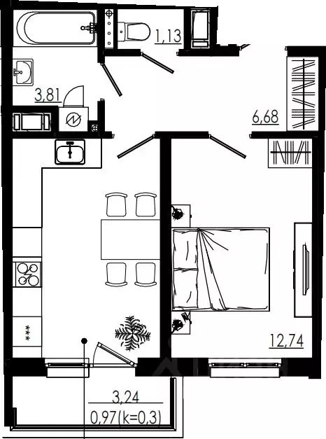 1-к кв. Ленинградская область, Тосненский район, Форносовское ... - Фото 1