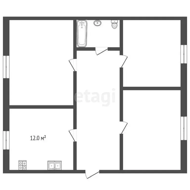 3-комнатная квартира: Балашов, улица Фридриха Энгельса, 26 (64 м) - Фото 1