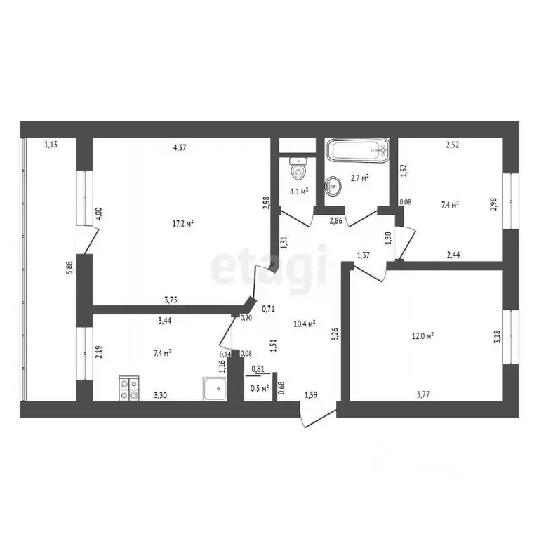 3-к кв. Амурская область, Благовещенский район, с. Марково Амурская ... - Фото 2