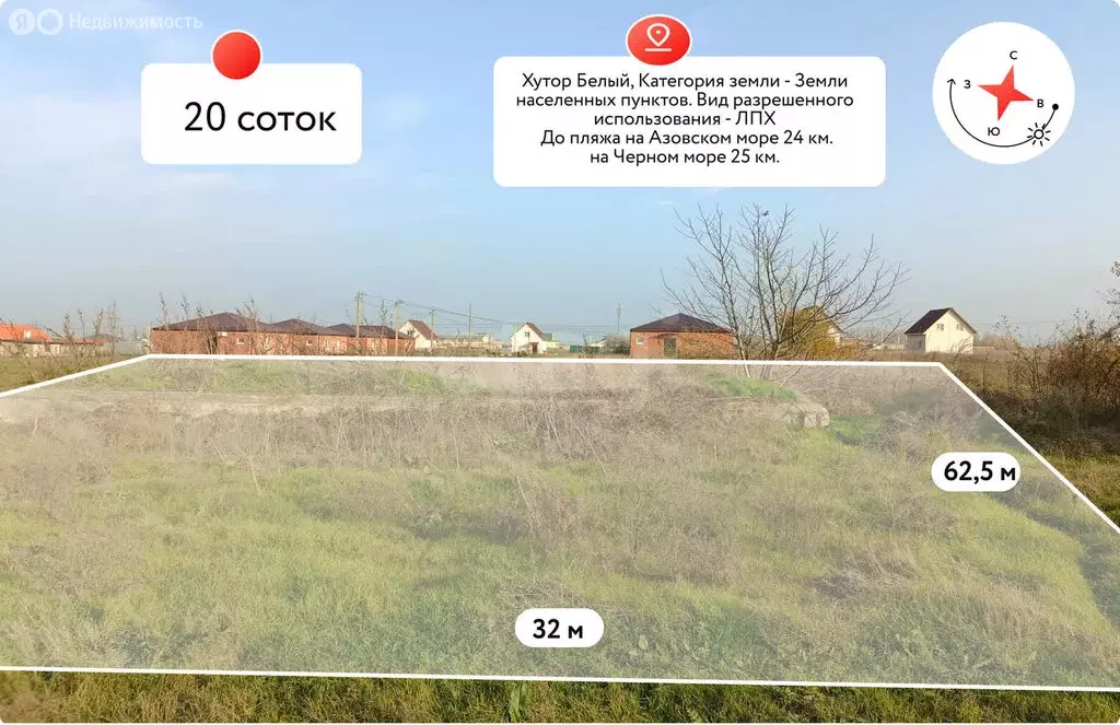 Участок в Белый, Молодёжная улица (20 м) - Фото 1