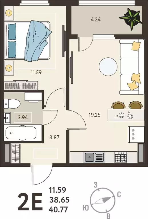 1-к кв. Курская область, Курск Курского завода тракторных запчастей ... - Фото 1