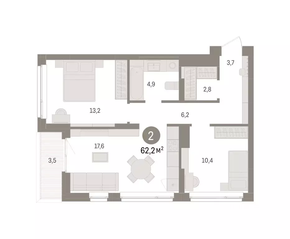 2-к кв. Челябинская область, Сосновский муниципальный округ, пос. ... - Фото 1