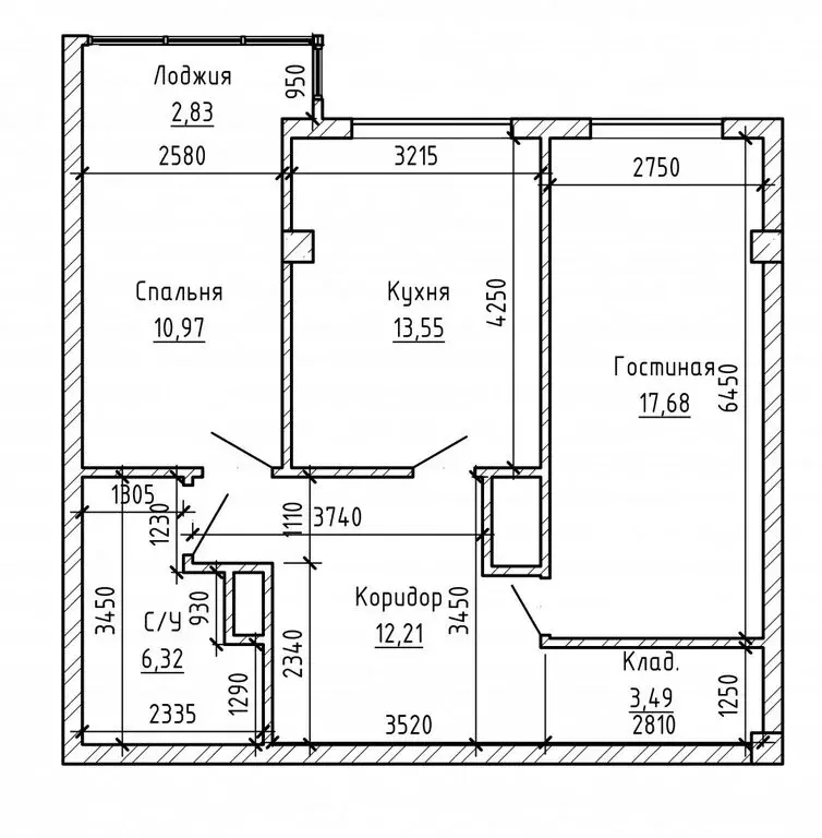 2-комнатная квартира: Нальчик, Эльбрусская улица, 19 (69 м) - Фото 1