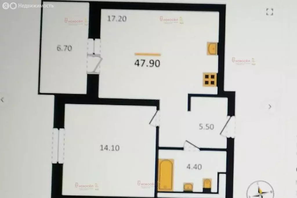 1-комнатная квартира: Екатеринбург, Абрикосовая улица, 24/1 (41.2 м) - Фото 1