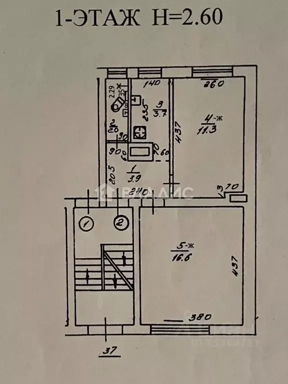 2-к кв. Калининградская область, Калининград Беломорская ул., 37 (37.5 ... - Фото 2