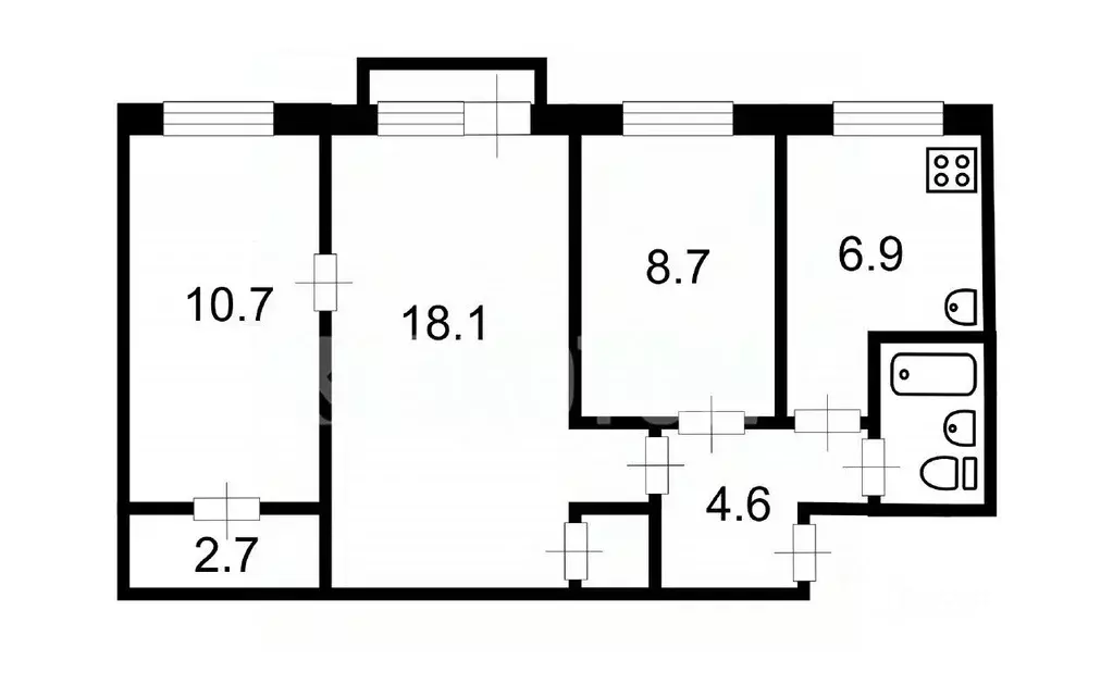 3-к кв. Санкт-Петербург просп. Науки, 14К2 (55.5 м) - Фото 1