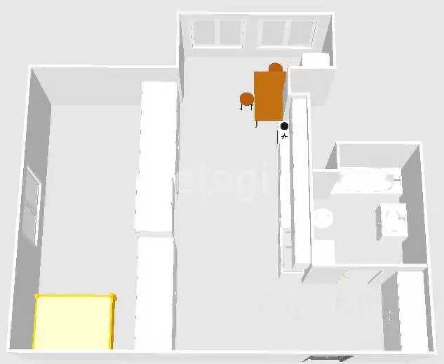 1-к кв. Сахалинская область, Южно-Сахалинск Больничная ул., 2к1 (37.9 ... - Фото 2