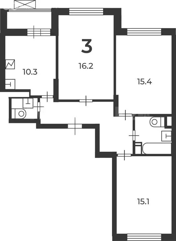 3-комнатная квартира: Москва, улица Константина Федина, 5 (73.4 м) - Фото 1