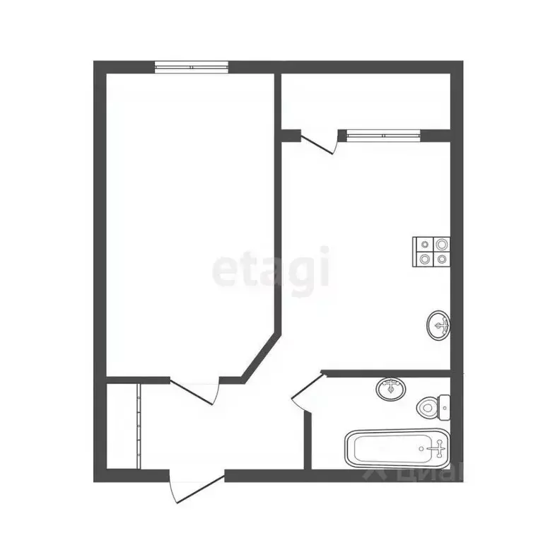 1-к кв. Иркутская область, Иркутск Байкальская ул., 236Б/4 (40.2 м) - Фото 2